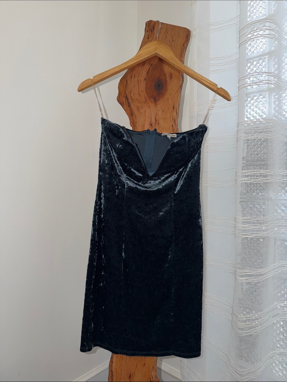 Charlotte Russe Black Velvet Cowl Neck Mini Dress